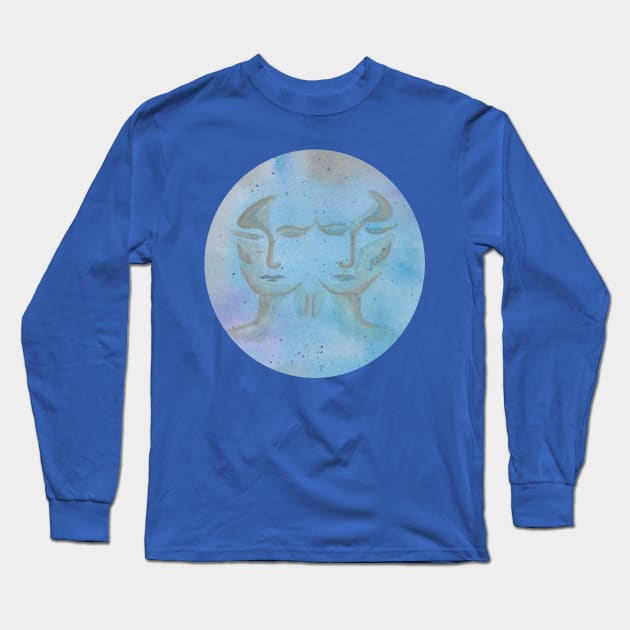 Zodiac sign gemini Long Sleeve T-Shirt by artbyluko